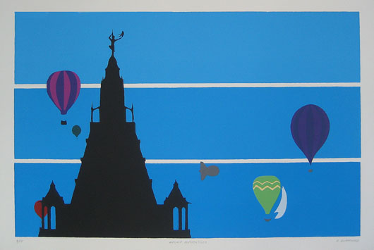 the woolworth building, with airships